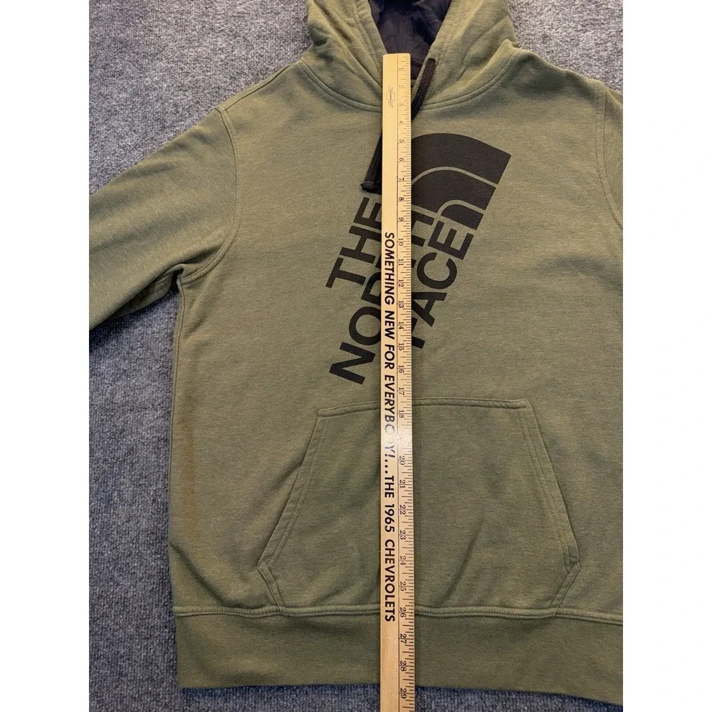 The North Face Hoodie Olive Green Logo Pullover Sweatshirt Men's Large